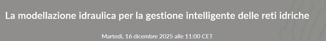 Servizi a Rete: La modellazione idraulica per la gestione intelligente delle reti idriche